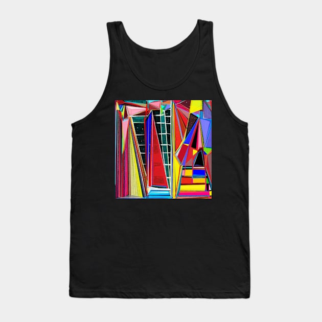 Jagged Dream Colors, Pin, Tote, Mug Tank Top by DeniseMorgan